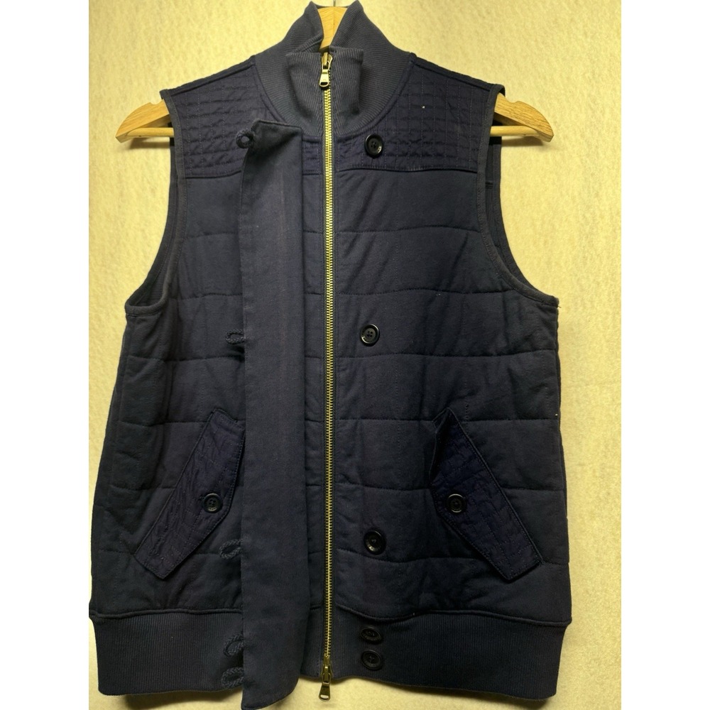 Lauren Ralph Lauren Quilted Vest Womens XS Navy Blue Full Zip Button - Picture 9 of 12